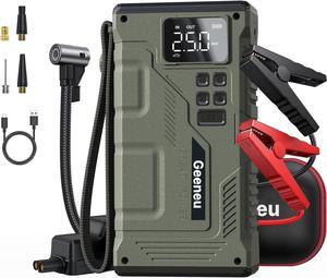 Portable Jump Starter with Air Compressor - 2500A Car Battery Jump Box with 150PSI Digital Tire Inflator for 8.5L Gas/7.0L Diesel, 12V Battery Jumper Starter Power Pack Booster with Air Pump