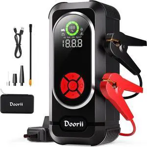 Q10 Car Jump Starter with Air Compressor, 4000A 150PSI Jump Starter Battery Pack (10.0L Gas/8.0L Diesel) Digital Tire Inflator, 12V Car Battery Booster Portable Jump Box with Air Pump