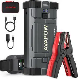 Car Battery Jump Starter 3000A Peak, Jumpstart with Force Start Function, Portable Starters for Up to 8L Gas 8L Diesel Engine with Booster Function,12V Lithium Jump Charger Pack Box