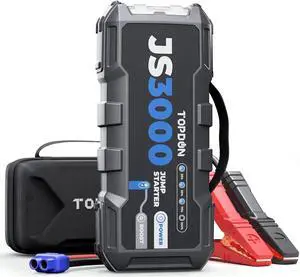 Car Battery Jump Starter,2000A Peak Battery Jump Starter for Up to 8L Gas/6L Diesel Engines, 12V Portable Battery Booster Jump Starter Pack with Jumper Cables and EVA Protection Case