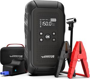 Car Jump Starter, 5000A Jump Starter Booster Car Battery Starter with 150PSI Compressor (All Gas or 10.0L Diesel) LED Flashlight (5000A)