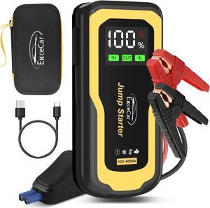 4000A Car Jump Starter, Portable Jump Starter, Lithium Battery Jump Starter, Car Jump Battery Starter Portable, Car Jumper Starter with 2.5'' LCD Display, Car Battery Charger for Any Vehicle