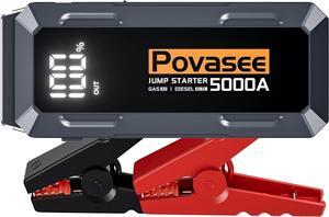 Jump Starter 2000A Peak Battery Jumper Starter Portable, 12V Car Battery Jump Starter up to 8L Gas or 6.5L Diesel Engine Battery Jump Box with 3" LCD Display Power Bank/Dual Output/LED Light