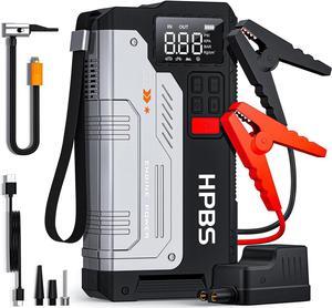 Jump Starter with Air Compressor - 2500A Portable Car Jump Starter with 150 PSI Tire Inflator for Up to 8.0L Gas and 6.5L Diesel Engines, 12V Jump Starter Box with LCD Display (2500A)