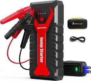 3000A/80.66Wh Portable Car Jump Starter (UP to 10.0L Gas/8.0L Diesel Engines) 12V Auto Lithium-Ion Battery Booster with Smart Clamp Cables, Quick Charge, and LED