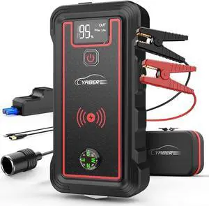 Jump Starter with 10W Wireless Charger, 5000A 23800mAh Portable Car Battery Jump Starter Battery Pack (All Gas/8.0L Diesel) 12V Jump Box Car Battery Jumper with 4 LED Modes, Fast Charge 3.0