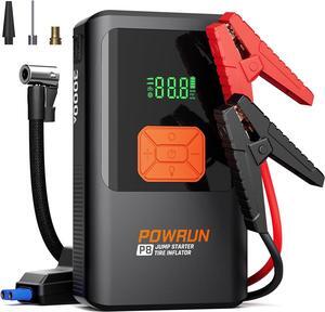 P8 Jump Starter with Air Compressor, 3000A Battery Jumper Starter Portable Jump Box (Up to 7.5L Diesel /9.0L Gas Engines) with 150 PSI Air Pump, 12V Car Jumper Starter with Carry Case