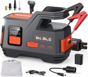 Car Jump Starter with Air Compressor,Jump Starter 4500A 150PSI Inflator for Up to All Gas or 10.0L Diesel Engine 12V Portable Battery Starter Power Pack