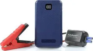 AutoBoost Portable Car Jump Starter 400A Peak (Up to 8-Cylinder, 5.0-Liter Gas), 6000mAh Power Bank and 3-Mode Flashlight (Sleet)