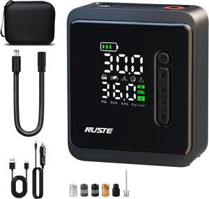 Tire Inflator Portable Air Compressor, 25000mAh & 12V DC Air Pump for Car Tires, 150PSI Portable Tire Inflator for Car, Bike Tire Pump with Pressure Gauge, LCD Dual Screen, Motorcycle Ball Pump
