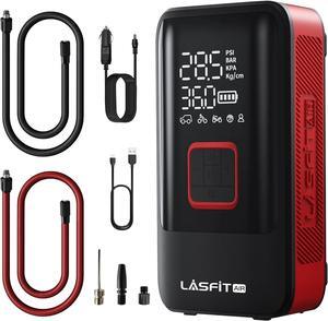 TK1 Tire Inflator Portable Air Compressor [5X Fast Inflation&Fits Large Tires] Smart Cordless Air Pump w/12000mAH Battery, Pressure Gauge for Large Cars, SUVs, Pickups