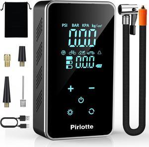 Tire Inflator Portable Air Compressor-Air Pump for Car-18000mAh Electric Air Compressor-Portable Air Pump Cordless-150 PSI Tire Pump with Touch Screen/Gauge/Light for Motorcycle, Bike, Ball(Black).