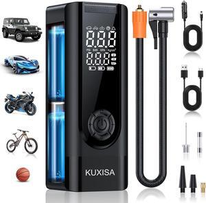 Tire Inflator Portable Air Compressor - 150PSI Air Compressor with Tire Pressure Gauge, 25000mAh & 3X Faster Portable Air Pump for Cars, Bikes & Motorcycle Tires, Balls, Car Accessories