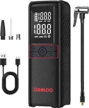 GT160 Tire Inflator Portable Air Compressor, 160PSI Portable Air Pump for Car Tires, 7500mAh Cordless Air Pump with Digital Pressure Suitable for Cars, Bikes, Balls, Motorcycles