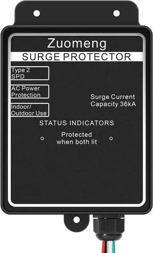 50A Whole House Surge Protector Rated for 36,000 Amps, IP66 Waterproof for Indoor/Outdoor Use, 120V/240V, Protects Your AC Power Supplies, Phones, Cables and More 15A  By DT