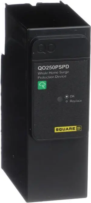 Square D - QO250PSPD QO Whole House Surge Protection Device, 50kA, 120/240V, 1-Phase, No Wiring, Plug-On Neutral