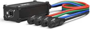 4 Channel 3 Pin Multi Network XLR Cable Breakout for Stage Sound Lighting and Recording Studio Male and Female to RJ45 Ethercon, Great for Sound Monitoring, Light Setup