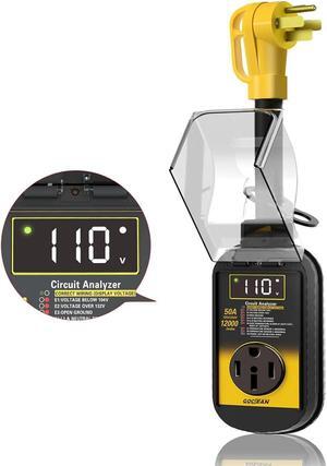 LCD Display RV Surge Protector 30 Amp, 10000 Joules with Waterproof Cover, RoHS Certified Power Voltage Protector with RV Circuit Analyzer for RV, Camper, Trailer