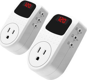 Surge Protector, Power Surge Protector Outlet, Voltage Regulator, Heavy Duty Whole House Wall Surge Protector for Home, Office, Travel, LED Indicator Light, Single Outlet, 220V, 15A, 2 Pack