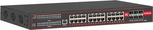22 Port 2.5G Managed Layer 3 Network Switch, 16 x 2.5 Gigabit Base-T Ports, 6 x 10 Gigabit SFP Switch, Ethernet Switch, Smart Switch, Flexible DHCP/VLAN/MAC/ACL/QoS/SNMP V1/V2/V3/IGMP