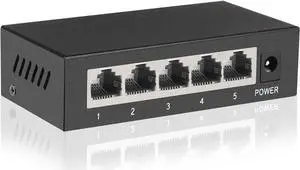 6 Ports Unmanaged Ethernet Switch, 4x2.5G Base-T Ports+2x10G SFP,60Gbps Switching Capacity,One-Key VLAN |Ethernet Splitter |2.5G Bandwidth |Plug & Play |Fanless Metal Design