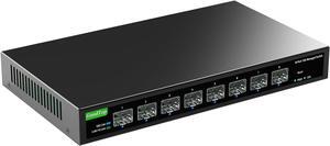 8 Port 10Gb Smart Web Managed SFP+ Switch,10G Optical Easy Managed SFP+ Ethernet Switch,Metal Fanless Home Lab Network Switch with Link Aggregation/QoS/VLAN/DHCP Client