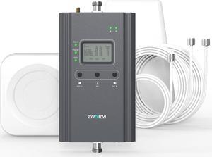 Cell Phone Signal Booster for Home and Office, Boosts All US Carriers 5G 4G LTE Signal Up to 4,000 sq ft for Verizon AT&T T-Mobile etc, Cell Phone Booster with LCD & APP FCC Approved