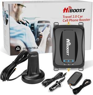 Vehicle Cell Phone Signal Booster| 5G 4G LTE | Boosts for All U.S. Carriers Verizon AT&T T-Mobile US Cellular | Magnetic Roof Antenna | Signal Booster for Car SUV Van Pickup FCC Approved