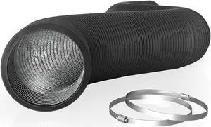 Flexible 12-Inch Aluminum Ducting, Heavy-Duty Four-Layer Protection, 25-Feet Long for Heating Cooling Ventilation and Exhaust