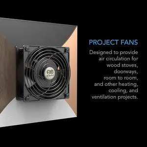 AXIAL S1225D, Dual 120mm Muffin Fan with Speed Controller, UL-Certified for Doorway, Room to Room, Wood Stove, Fireplace, Circulation Projects