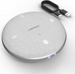 M4 Bluetooth Speakerphone Conference Microphone with AI Noise Reduction Full-Duplex AI Transcription USB Speakerphone 360° Voice Pickup Conference Speaker Home Office for Teams/Zoom, Black