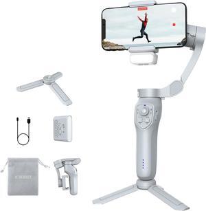 Phone Gimbal with Adjustable Fill LightGimbal Stabilizer for Smartphone, Phone Stabilizer for Video Recording, Gimbal for Android &iPhoneTikTok YouTube Vloging kit-JCROBOT iSleeky L7C Plus