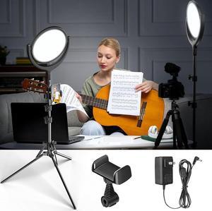 Ring Light with Stand Tripod, Video Lighting for Video Recording 10"Key Light with Phone Holder, 2800 Lumens Podcast Lighting for Online Teaching/Recording/Streaming/Photography/YouTube/TikTok