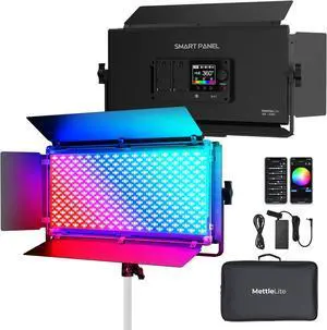 SPL210C RGB LED Video Light with APP Control, 360° Full Color RGB Panel Light, 2800K-8000K, CRI/TLCI 97+, 10 Scenes, Professional Photography Studio Lighting for YouTube/Stream/Photo/Video