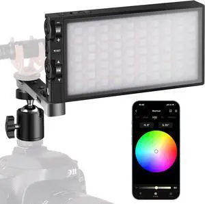 G1s RGB Video Light with APP Control, Built-in 12W Rechargeable Battery LED Camera Light, 10 Common Lighting Effects, CRI97 2500-8500K RGB Video Light with Aluminum Alloy Body