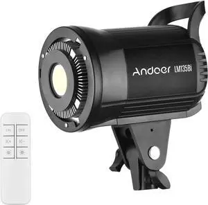LM135Bi Portable LED Photography Fill Light 135W Studio Video Light 3000K-5600K Dimmable Bowens Mount Continuous Light with Remote Control for Product Portrait Wedding Photography Live