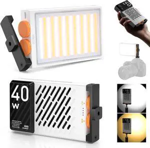 FIVERAY M40 Video Light [Official], 40W Portable Camera Light, 14000 Lux, CRI/TLCI 96+ 2700-6200K, 320g LED Panel DSLR Photography Lighting, Lighting Setup for YouTube, TikTok by DT