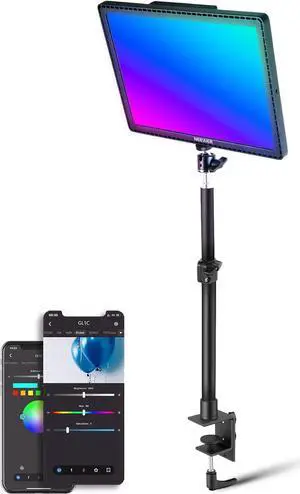 GL1C RGB 15.5" Key Light, 48W Edge Lit Soft LED Video Panel Streaming Gaming Lighting with 2.4G PC/Mac iOS/Android APP/WiFi/Stream Deck Control, Touch Bar, 2900K-7000K, Music Sync, 18 Scenes