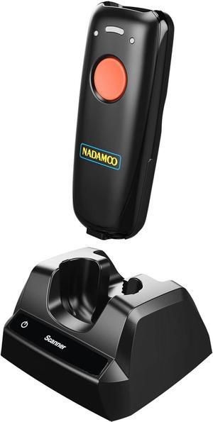 NADAMOO 2D Wireless Barcode Scanner Compatible with Bluetooth, Portable USB 1D 2D QR Code Scanner, Bar Code Image Reader for Tablet iPhone iPad Android iOS PC POS, with Charging Dock - Green