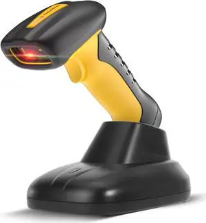 NetumScan Upgraded Industrial Bluetooth QR Barcode Scanner, IP67 Waterproof & 7M Drop Proof, 2600mAh Wireless 1D 2D Bar Code Scanner with Charging Stand for Store, POS, Computer, iPhone, Android
