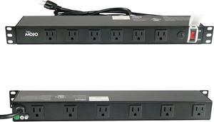 1U Rack Mount 19 Outlet PDU Power Distribution Unit Power Strip Circuit Breaker fits 19-inch AV/Network/Server Cabinet/Closet/Enclosure