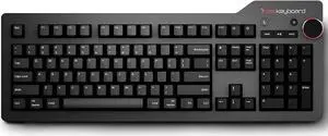 Das Keyboard 4 Professional for Mac Wired Mechanical Keyboard, Cherry MX Brown Mechanical Switches, 2-Port USB 3.0 Hub, Volume Knob, Aluminum Top (104 Keys, Black)
