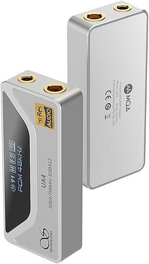 UA4 Headphone Amplifier,Portable USB DAC AMP,Support MQA 16X,768kHz DSD512,High Driving Power for Android/iOS/Mac/Windows,dongle Volume Control,3.5/4.4mm up to 237mW@32 Output (Silver)