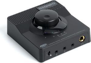 H1 USB Gaming DAC Headphone Amplifier, Mini Hi-Fi Digital-to-Analog Amp, 3.5MM/6.35MM/Mic/EQ Opt/Coa/RCA Outputs with Treble & Bass Switch for PS5/PC/MAC/Computer