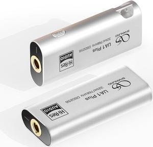 UA1 Plus Headphone Amplifier, Portable USB DAC/AMP,Dual 43131 DAC,CT701 USB Receive Chip,Support Up to 768kHZ/32bit,DSD256,80mW@32 Output,Android app Control (Silver)