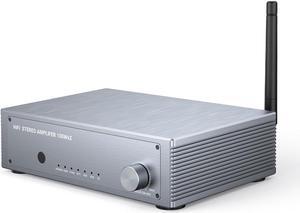 Bluetooth Audio Power Amplifier, 200W 2 Channel Amplifier Mini Hi-Fi Stereo Receiver, Stereo Amp w/HDMI(ARC), OPT, COAX, USB, RCA, for Home Speakers 100W x 2 with Bass and Treble Control