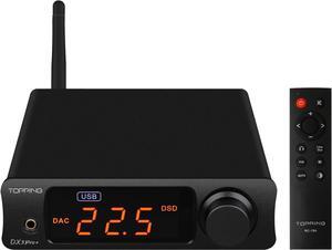 DX3pro+ LDAC Headphone Amplifier - ES9038Q2M XU208 NFCA Bluetooth5.0 Audio Decoder USB/Opt/Coax DAC AMP Pre Amplifier with Remote Control (Black)