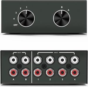 6-Way 3.5mm Stereo Audio Switcher Selector, Speaker Switch, Audio Switch Box for DVD Stereo Speaker CD Player (6 in- 1 Out)