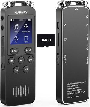 Digital Voice Recorder 136GB 1536KBPS 9724Hours Recording Capacity 32H Battery Time Voice Activated Recorder with Playback Noise Reduction Dictaphone with Microphone Jack for Meeting Lecture
