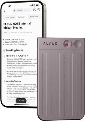 AI Voice Recorder, Voice Recorder w/Case, App Control, Transcribe & Summarize Empowered by ChatGPT, Support 57 Languages, 64GB Memory, Audio Recorder for Lecture, Meeting, Call, Interview